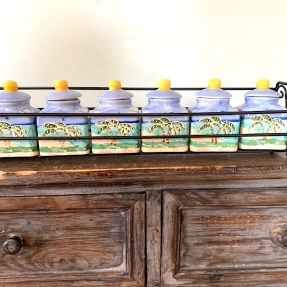 Baum Bros. Biscayne Bay Spice Jars-Set of 6